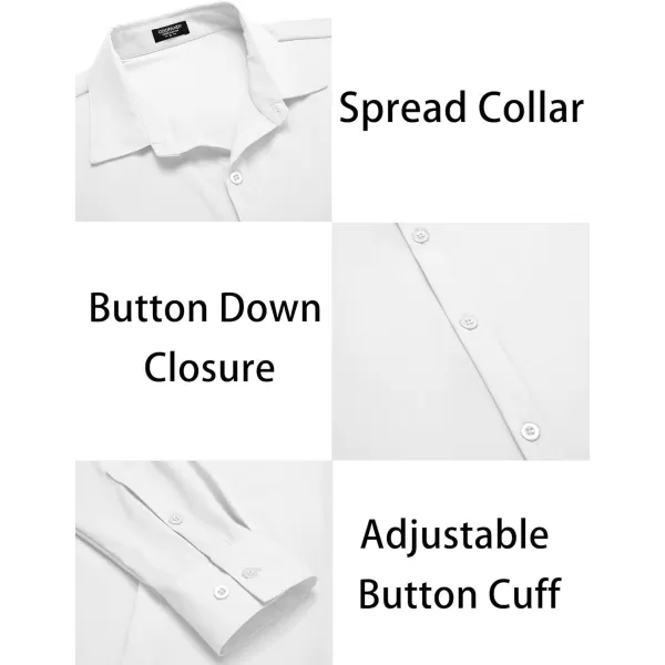 COOFANDY Men's Muscle Fit Dress Shirts Stretch Wrinkle-Free Long Sleeve Casual Button Down Shirts