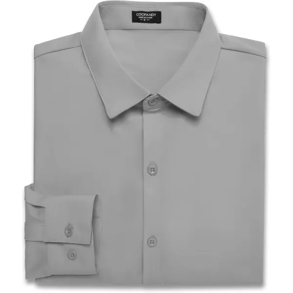 COOFANDY Men's Muscle Fit Dress Shirts Stretch Wrinkle-Free Long Sleeve Casual Button Down Shirts