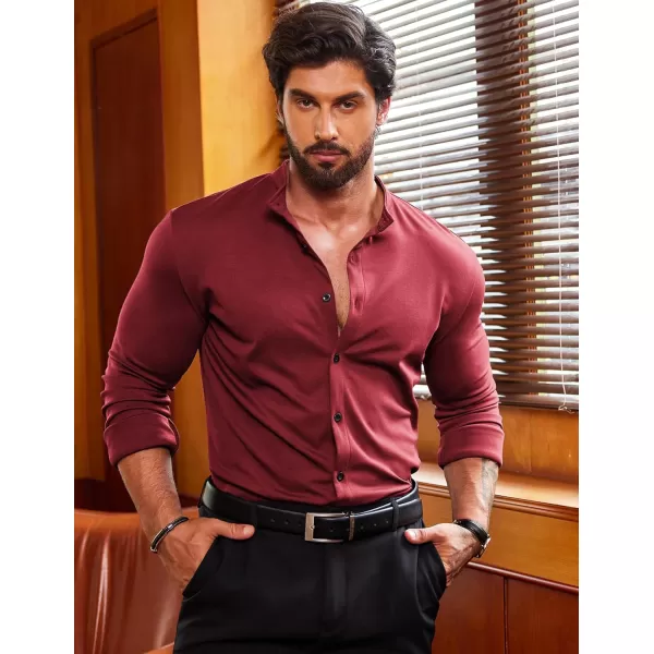 COOFANDY Mens Muscle Fit Dress Shirts Wrinkle Free Long Sleeve Casual Button Down Shirts