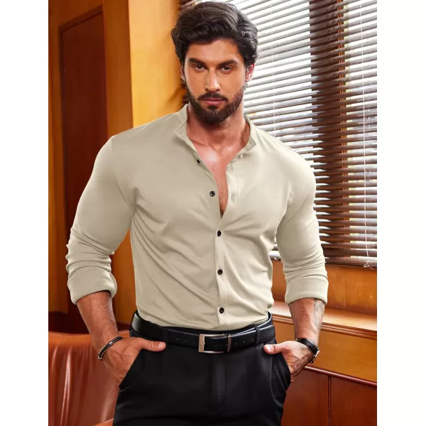 COOFANDY Mens Muscle Fit Dress Shirts Wrinkle Free Long Sleeve Casual Button Down Shirts