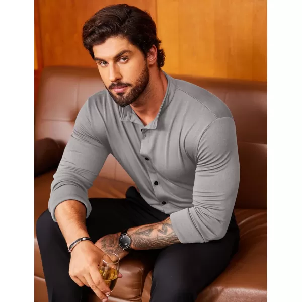 COOFANDY Mens Muscle Fit Dress Shirts Wrinkle Free Long Sleeve Casual Button Down Shirts