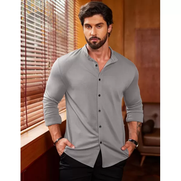 COOFANDY Mens Muscle Fit Dress Shirts Wrinkle Free Long Sleeve Casual Button Down Shirts