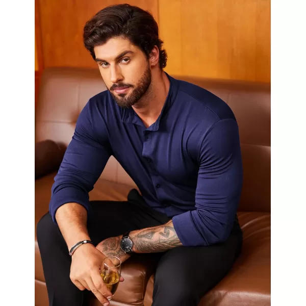 COOFANDY Mens Muscle Fit Dress Shirts Wrinkle Free Long Sleeve Casual Button Down Shirts
