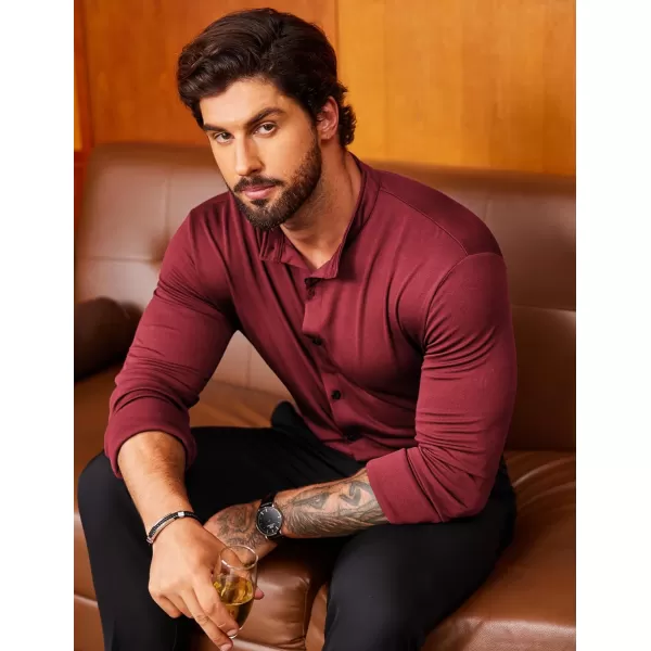 COOFANDY Mens Muscle Fit Dress Shirts Wrinkle Free Long Sleeve Casual Button Down Shirts