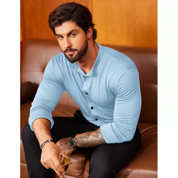 COOFANDY Mens Muscle Fit Dress Shirts Wrinkle Free Long Sleeve Casual Button Down Shirts