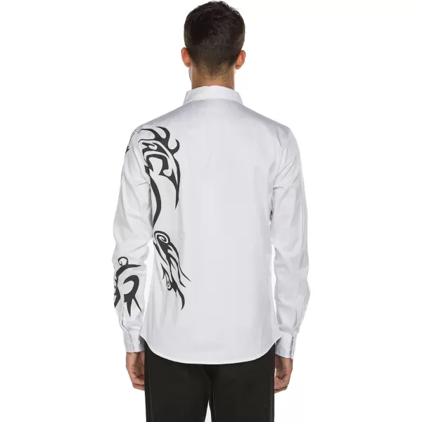COOFANDY Men's Print Button Down Dress Shirt Fashion Long Sleeve Casual Shirts