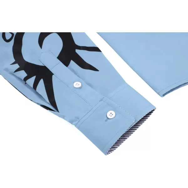 COOFANDY Men's Print Button Down Dress Shirt Fashion Long Sleeve Casual Shirts