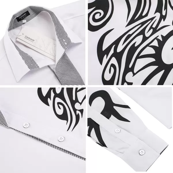 COOFANDY Men's Print Button Down Dress Shirt Fashion Long Sleeve Casual Shirts