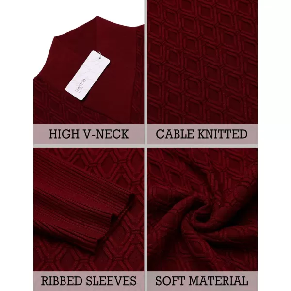 COOFANDY Mens Pullover Sweaters Fashion Diamond Knit Sweater Stylish Knitwear Lightweight Jumper
