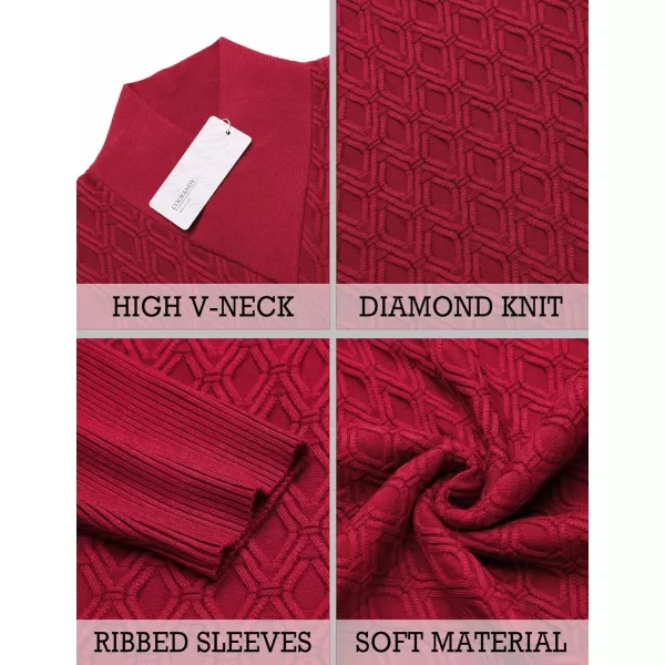 COOFANDY Mens Pullover Sweaters Fashion Diamond Knit Sweater Stylish Knitwear Lightweight Jumper