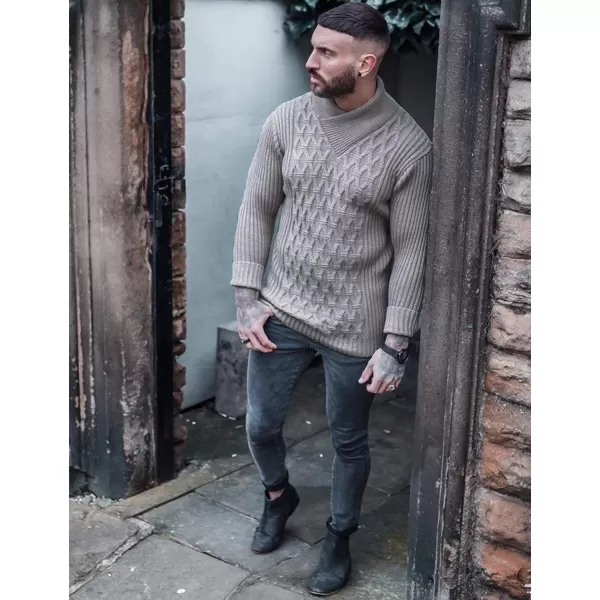 COOFANDY Mens Pullover Sweaters Fashion Diamond Knit Sweater Stylish Knitwear Lightweight Jumper