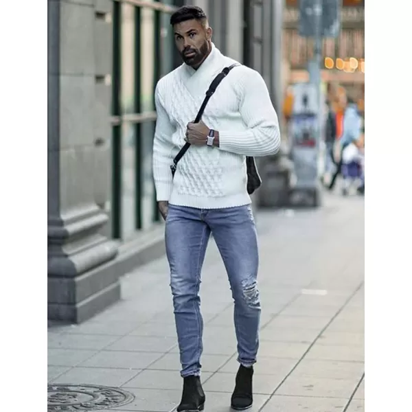 COOFANDY Mens Pullover Sweaters Fashion Diamond Knit Sweater Stylish Knitwear Lightweight Jumper
