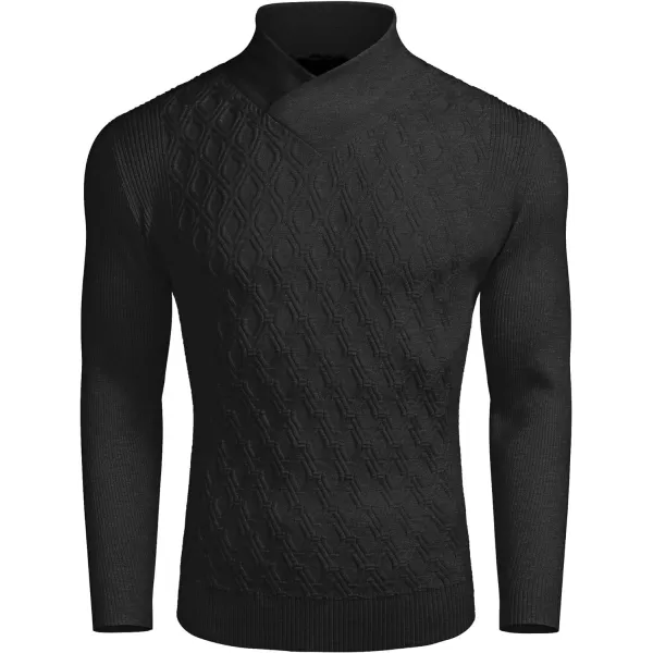 COOFANDY Mens Pullover Sweaters Fashion Diamond Knit Sweater Stylish Knitwear Lightweight Jumper