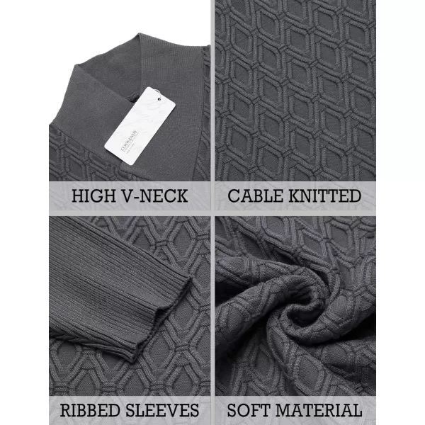 COOFANDY Mens Pullover Sweaters Fashion Diamond Knit Sweater Stylish Knitwear Lightweight Jumper