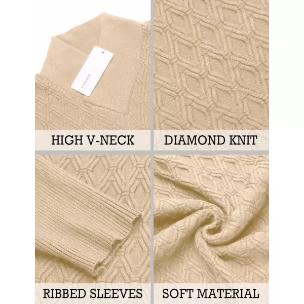 COOFANDY Mens Pullover Sweaters Fashion Diamond Knit Sweater Stylish Knitwear Lightweight Jumper