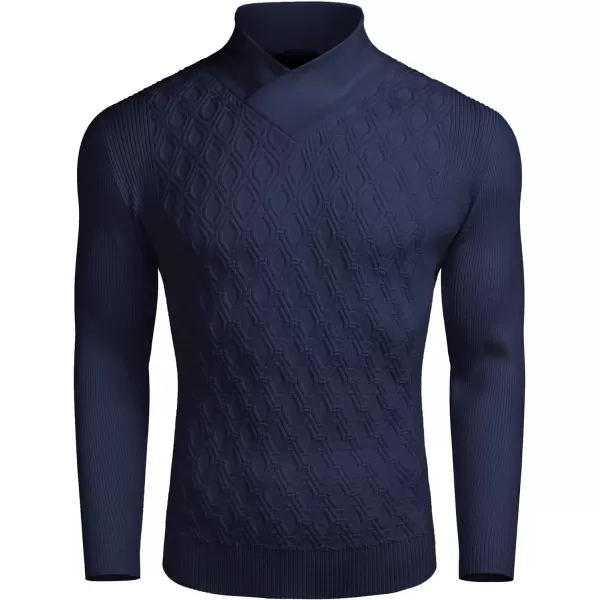 COOFANDY Mens Pullover Sweaters Fashion Diamond Knit Sweater Stylish Knitwear Lightweight Jumper