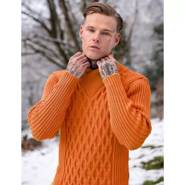 COOFANDY Mens Pullover Sweaters Fashion Diamond Knit Sweater Stylish Knitwear Lightweight Jumper