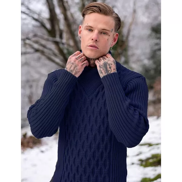 COOFANDY Mens Pullover Sweaters Fashion Diamond Knit Sweater Stylish Knitwear Lightweight Jumper