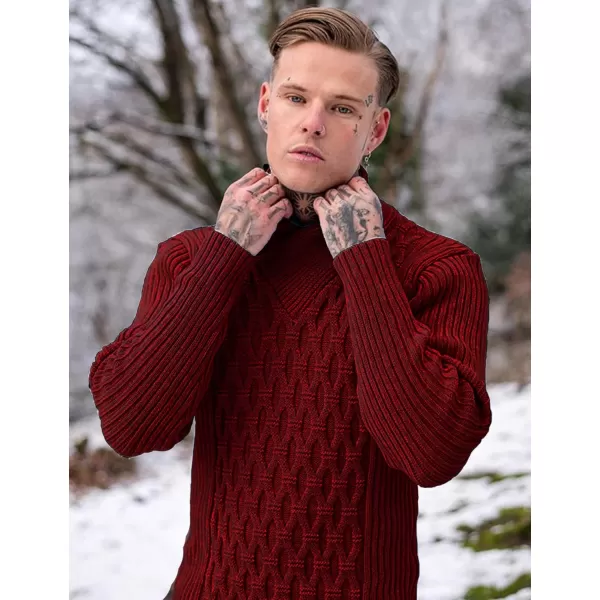 COOFANDY Mens Pullover Sweaters Fashion Diamond Knit Sweater Stylish Knitwear Lightweight Jumper
