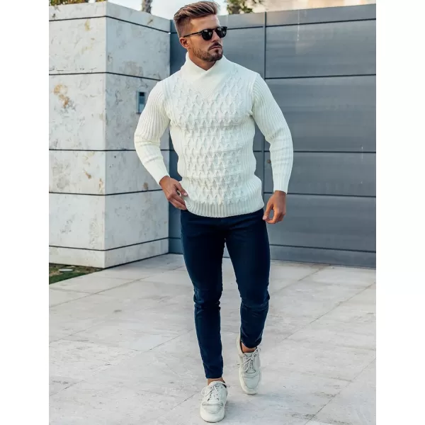 COOFANDY Mens Pullover Sweaters Fashion Diamond Knit Sweater Stylish Knitwear Lightweight Jumper