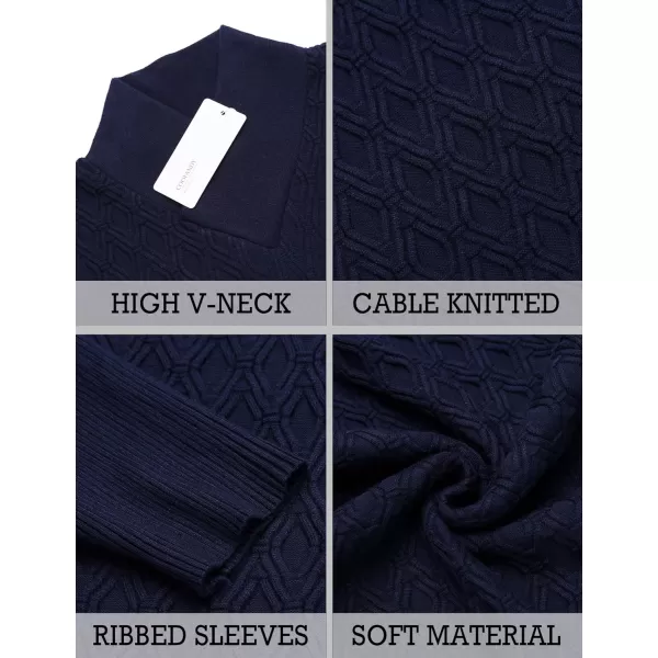 COOFANDY Mens Pullover Sweaters Fashion Diamond Knit Sweater Stylish Knitwear Lightweight Jumper