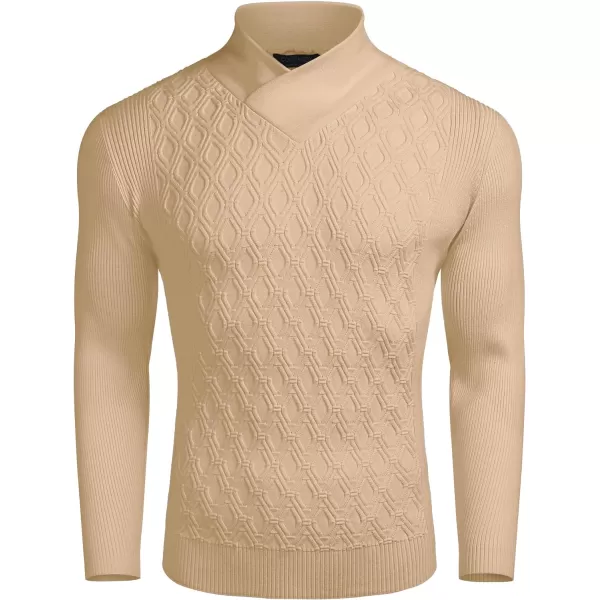 COOFANDY Mens Pullover Sweaters Fashion Diamond Knit Sweater Stylish Knitwear Lightweight Jumper