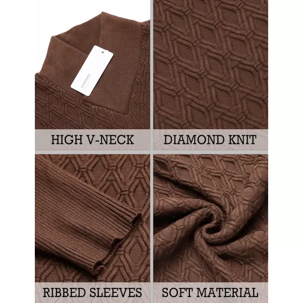 COOFANDY Mens Pullover Sweaters Fashion Diamond Knit Sweater Stylish Knitwear Lightweight Jumper