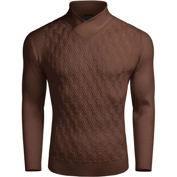 COOFANDY Mens Pullover Sweaters Fashion Diamond Knit Sweater Stylish Knitwear Lightweight Jumper