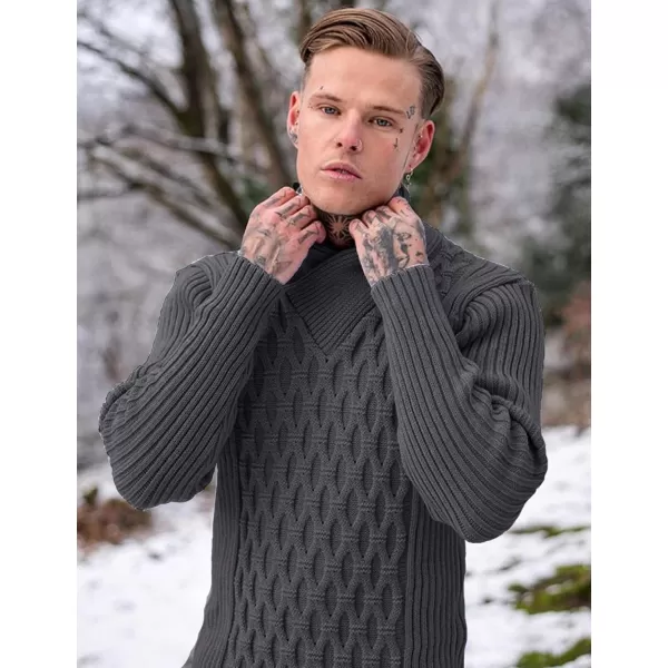 COOFANDY Mens Pullover Sweaters Fashion Diamond Knit Sweater Stylish Knitwear Lightweight Jumper