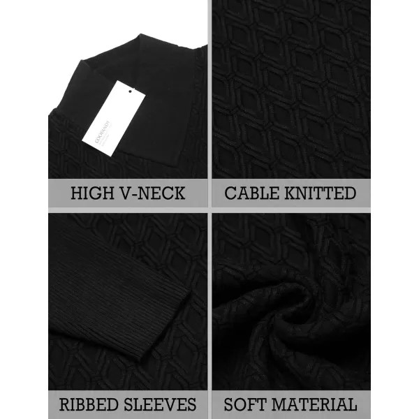 COOFANDY Mens Pullover Sweaters Fashion Diamond Knit Sweater Stylish Knitwear Lightweight Jumper