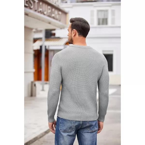 COOFANDY Men's Quarter Zip Polo Sweater Knit Pullover Long Sleeve Casual Dress Slim Fit Shirt