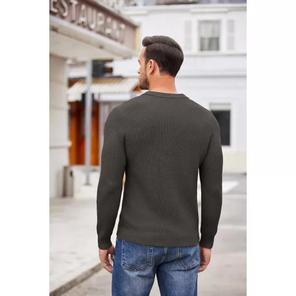 COOFANDY Men's Quarter Zip Polo Sweater Knit Pullover Long Sleeve Casual Dress Slim Fit Shirt