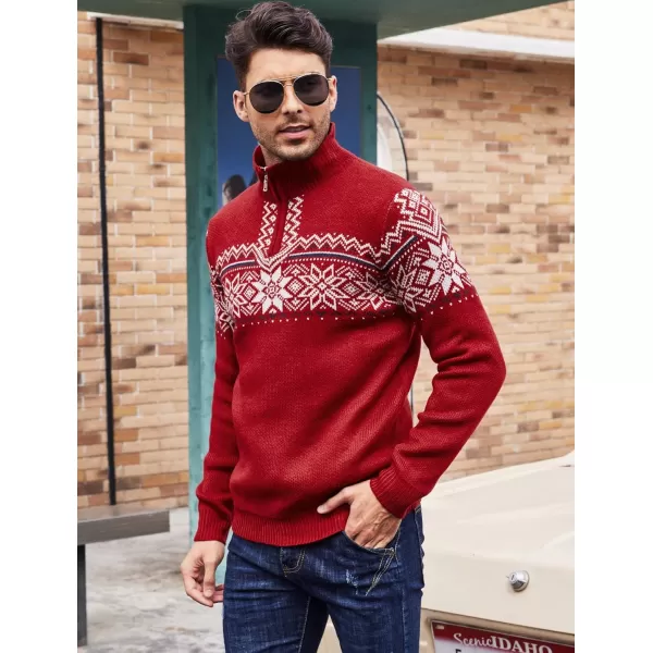 COOFANDY Men's Quarter Zip Pullover Sweater Casual Zip Up Polo Sweater Knit