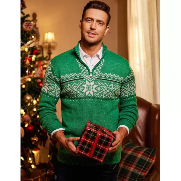 COOFANDY Men's Quarter Zip Pullover Sweater Casual Zip Up Polo Sweater Knit)