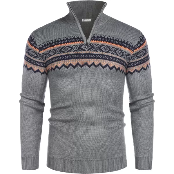 COOFANDY Men's Quarter Zip Pullover Sweater Casual Zip Up Polo Sweater Knit