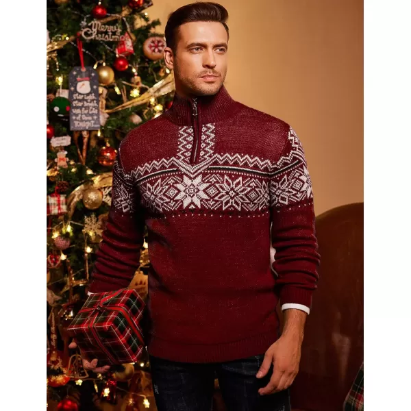 COOFANDY Men's Quarter Zip Pullover Sweater Casual Zip Up Polo Sweater Knit