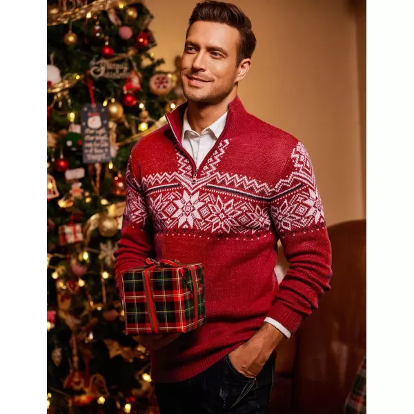 COOFANDY Men's Quarter Zip Pullover Sweater Casual Zip Up Polo Sweater Knit