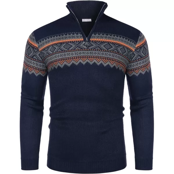 COOFANDY Men's Quarter Zip Pullover Sweater Casual Zip Up Polo Sweater Knit