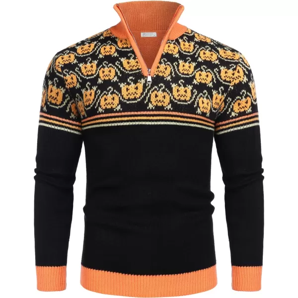 COOFANDY Men's Quarter Zip Pullover Sweater Casual Zip Up Polo Sweater Knit