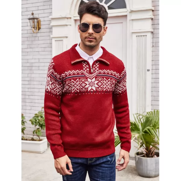 COOFANDY Men's Quarter Zip Pullover Sweater Casual Zip Up Polo Sweater Knit