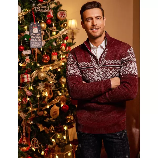 COOFANDY Men's Quarter Zip Pullover Sweater Casual Zip Up Polo Sweater Knit