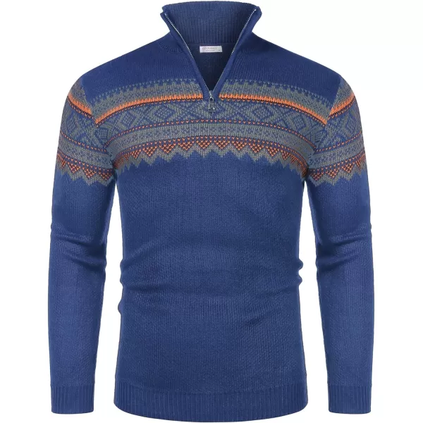 COOFANDY Men's Quarter Zip Pullover Sweater Casual Zip Up Polo Sweater Knit