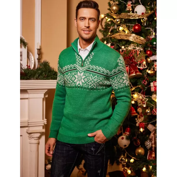 COOFANDY Men's Quarter Zip Pullover Sweater Casual Zip Up Polo Sweater Knit)