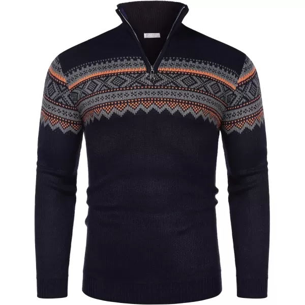 COOFANDY Men's Quarter Zip Pullover Sweater Casual Zip Up Polo Sweater Knit