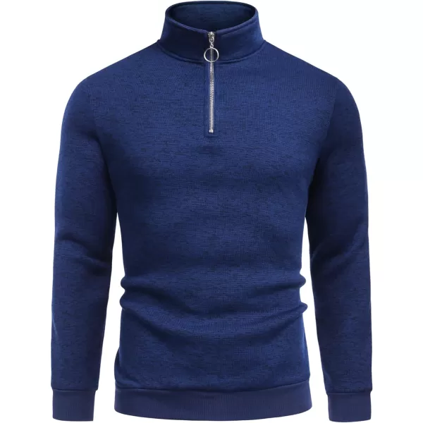 COOFANDY Men's Quarter Zip Pullover Sweatshirt Knitted Casual Slim Fit Thermal Sweater