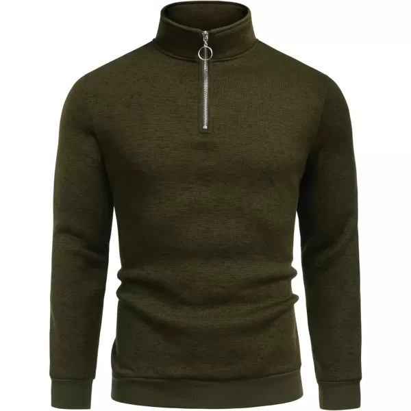 COOFANDY Men's Quarter Zip Pullover Sweatshirt Knitted Casual Slim Fit Thermal Sweater