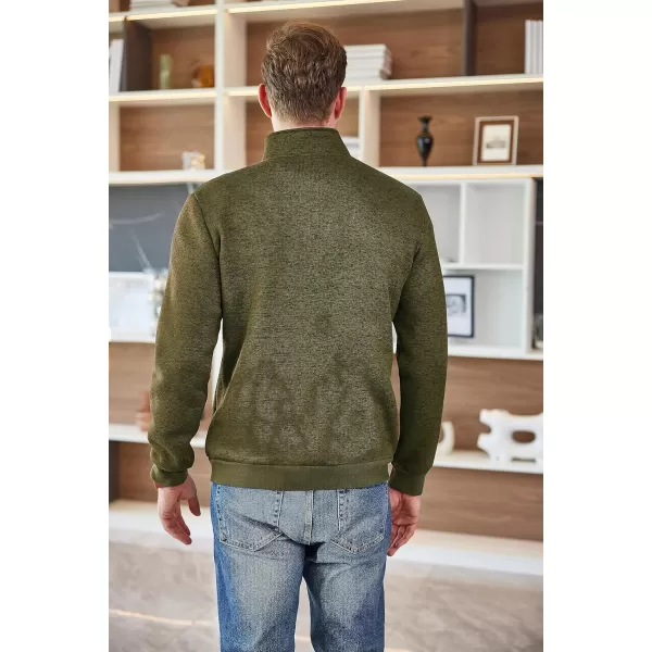 COOFANDY Men's Quarter Zip Pullover Sweatshirt Knitted Casual Slim Fit Thermal Sweater