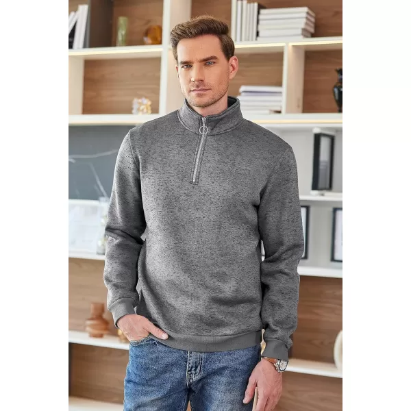 COOFANDY Men's Quarter Zip Pullover Sweatshirt Knitted Casual Slim Fit Thermal Sweater