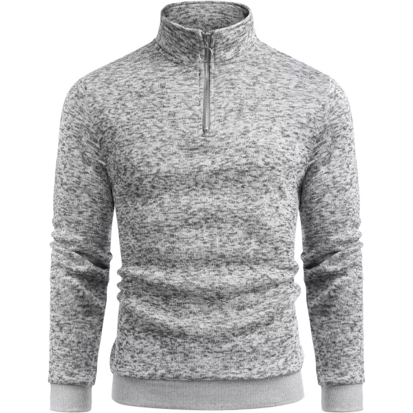 COOFANDY Men's Quarter Zip Pullover Sweatshirt Knitted Casual Slim Fit Thermal Sweater