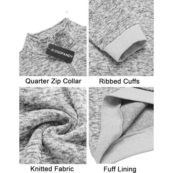COOFANDY Men's Quarter Zip Pullover Sweatshirt Knitted Casual Slim Fit Thermal Sweater